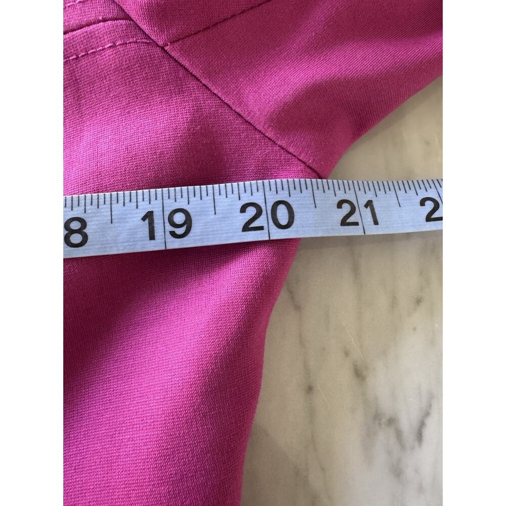 Trina Turk Fuchsia Trench Coat Size 12 Double Breasted Designer Statement - Picture 9 of 14